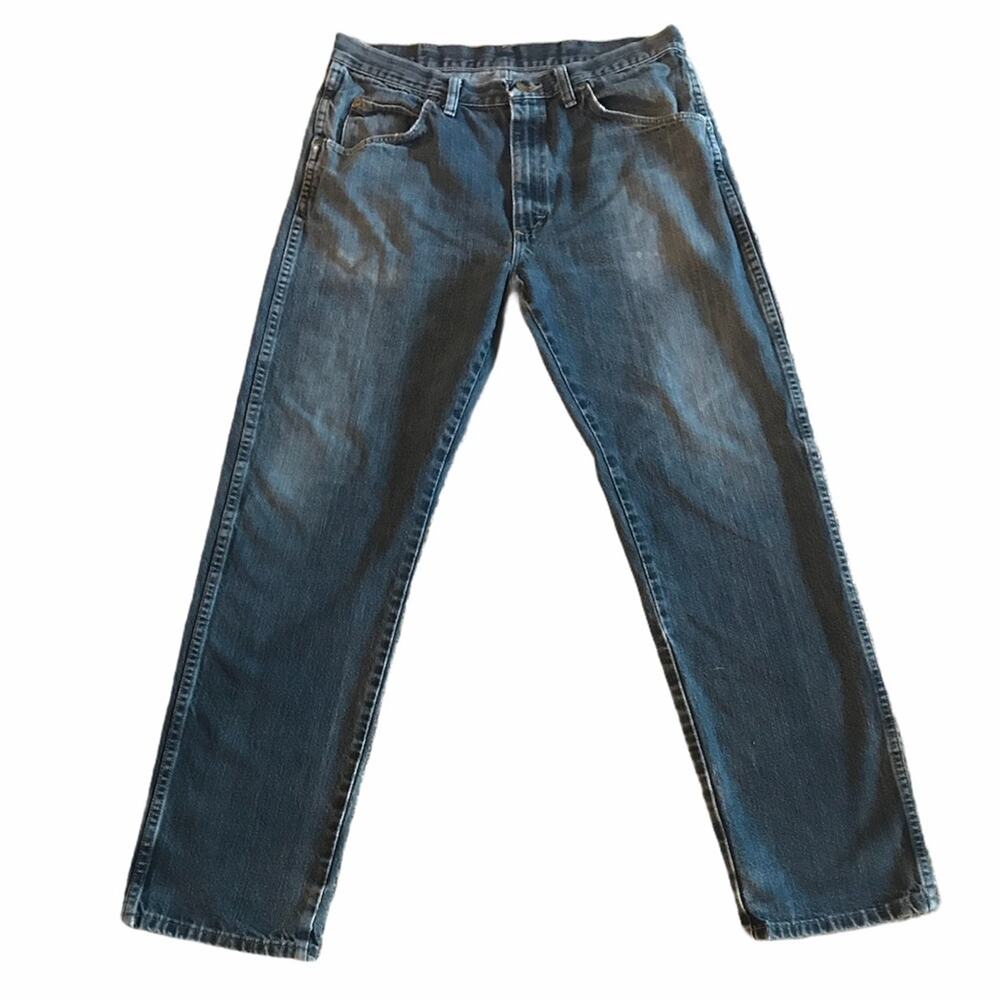Wrangler Regular Fit Dark Wash 34 Waist 32 Inseam